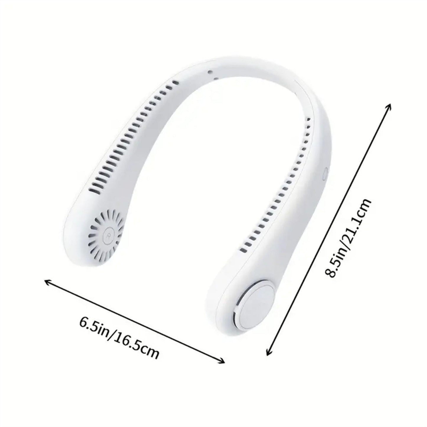 USB Portable Bladeless Neck Fan – Hands-Free Wearable Fan with 4 Airflow Channels, Quiet Operation, Rechargeable Personal Cooling Fan