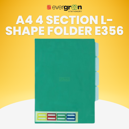 A4 4 Section L-Shape Folder E356 Green stationery product image