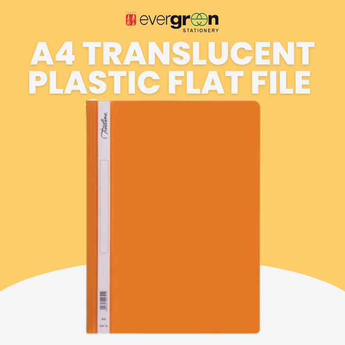 A4 Translucent Plastic Flat File Orange stationery product image
