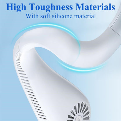 USB Portable Bladeless Neck Fan – Hands-Free Wearable Fan with 4 Airflow Channels, Quiet Operation, Rechargeable Personal Cooling Fan